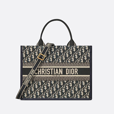 DIOR-디올 에크루/블루 Oblique 자수 Dior Book Tote 라지 토트백 42cm - M1286ZRIW_M828