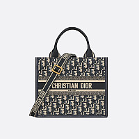 DIOR-디올 에크루/블루 Oblique 자수 Dior Book Tote 라지 토트백 42cm - M1286ZRIW_M828