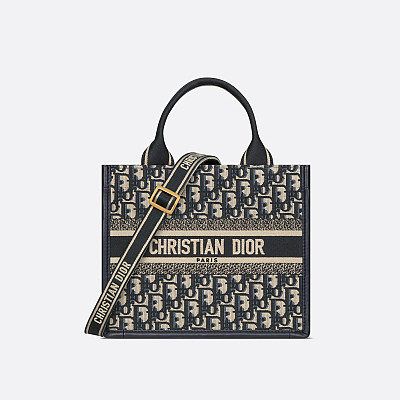 DIOR-디올 에크루/블루 Oblique 자수 Dior Book Tote 라지 토트백 42cm - M1286ZRIW_M828