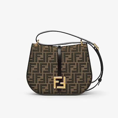 FENDI-8BT366 펜디 브라운 FF 자카드 커몬 미디엄 사첼 백 25cm