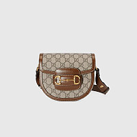 GUCCI-‎760191 구찌 화이트레더 홀스빗 1955 라운드 미니 숄더백 18cm