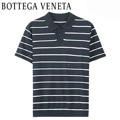 BOTTEGA VENETA-06116 보테가 베네타 블랙 스트라이프 폴로 티셔츠 남성용