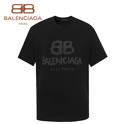 BALENCIAGA-06222 발렌시아가 화이트 프린트 장식 티셔츠 남여공용