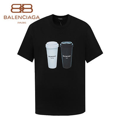 BALENCIAGA-070615 발렌시아가 화이트 프린트 장식 티셔츠 남여공용