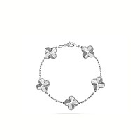 VAN CLEEF ARPELS-VCARA4 반클리프 실버 다이아몬드 빈티지 알함브라 브레이슬릿
