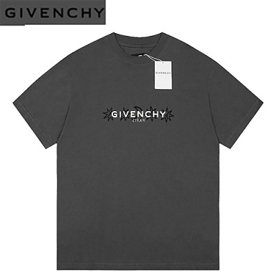 GIVENCHY-07189 지방시 아이보리 프린트 장식 티셔츠 남여공용