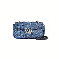 [스페셜오더]Gucci-443497 구찌 블랙 더블 G 스터드 GG 마몽 스몰 숄더백 26cm