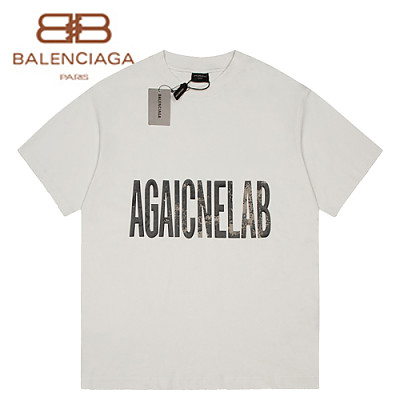 BALENCIAGA-07242 발렌시아가 블랙 프린트 장식 티셔츠 남여공용