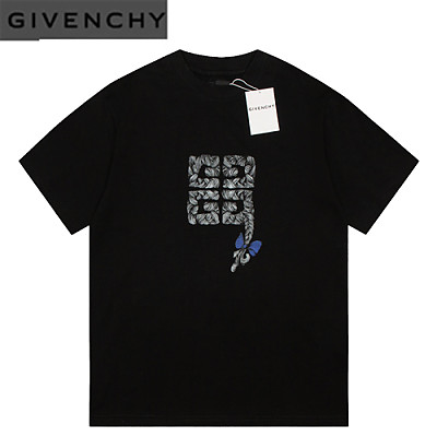 GIVENCHY-07249 지방시 화이트 4G 프린트 장식 티셔츠 남여공용