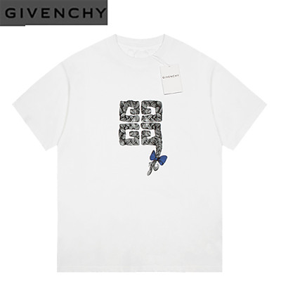 GIVENCHY-07248 지방시 블랙 4G 프린트 장식 티셔츠 남여공용