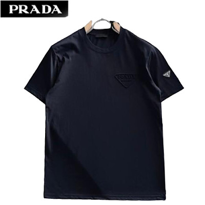 PRADA-07213 프라다 블루 트라이앵글 로고 티셔츠 남성용