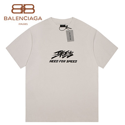 BALENCIAGA-07301 발렌시아가 블랙 프린트 장식 티셔츠 남여공용