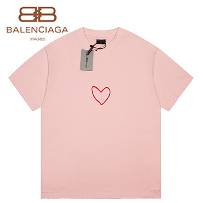 BALENCIAGA-07303 발렌시아가 블랙 프린트 장식 티셔츠 남여공용