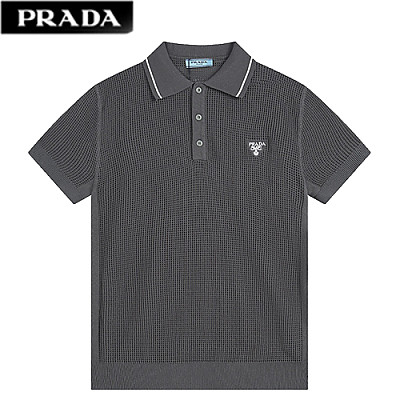 PRADA-07294 프라다 화이트 니트 코튼 폴로 티셔츠 남여공용