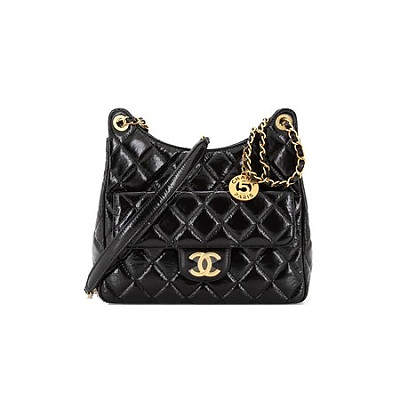 CHANEL-AS3690 샤넬 크루즈 블랙 캐비어 미디엄 호보 핸드백 21.5cm