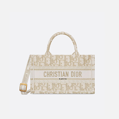 DIOR-디올 에크루/블루 Oblique 자수 Dior Book Tote 라지 토트백 42cm - M1286ZRIW_M828