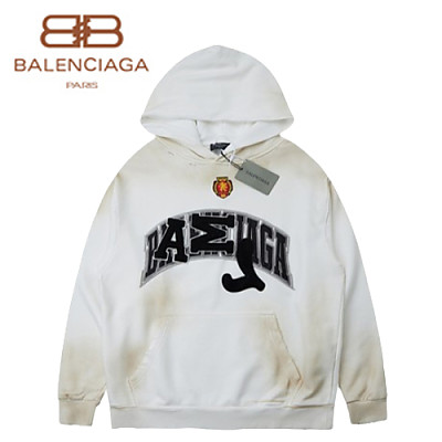 BALENCIAGA-08309 발렌시아가 블랙 아플리케 장식 더티워싱 후드 티셔츠 남여공용