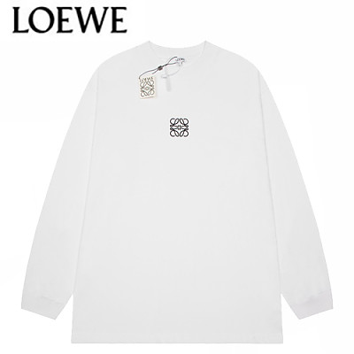 LOEWE-09028 로에베 블랙 로고 아플리케 장식 긴팔 티셔츠 남여공용