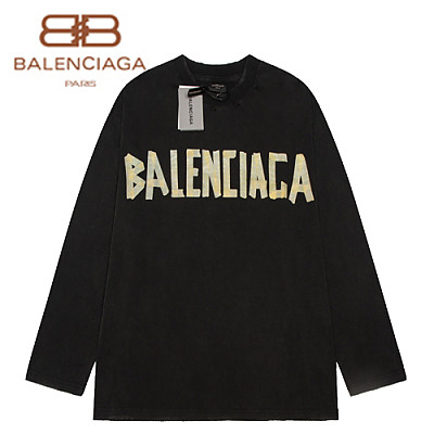 BALENCIAGA-09021 발렌시아가 그레이 코튼 빈티지 긴팔 티셔츠 남여공용