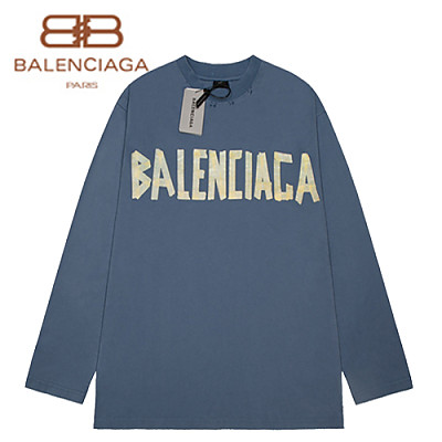 BALENCIAGA-09021 발렌시아가 그레이 코튼 빈티지 긴팔 티셔츠 남여공용