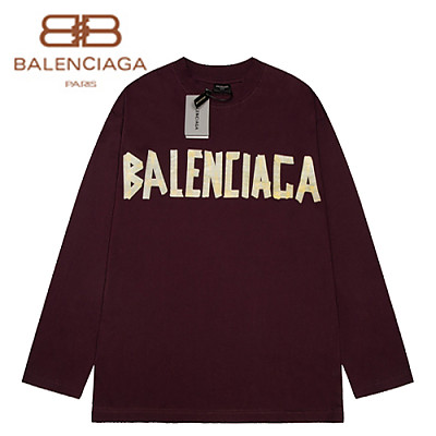 BALENCIAGA-09021 발렌시아가 그레이 코튼 빈티지 긴팔 티셔츠 남여공용