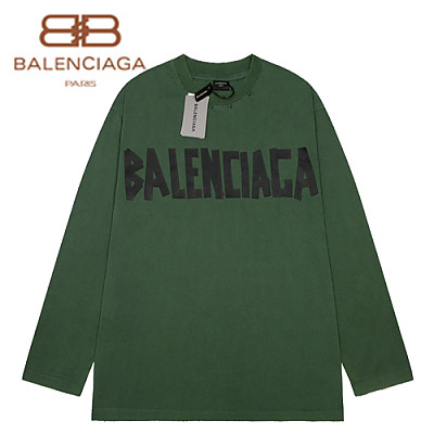 BALENCIAGA-09021 발렌시아가 그레이 코튼 빈티지 긴팔 티셔츠 남여공용