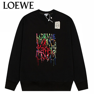 LOEWE-09263 로에베 블랙 아플리케 장식 스웨트셔츠 남여공용