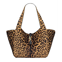 SAINT LAURENT-763435 생 로랑 카키 디어스킨 LE 5 A 7 BEA 토트백
