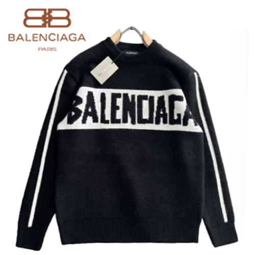 BALENCIAGA-11215 발렌시아가 블랙/화이트 모헤어 스웨터 남여공용