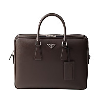 PRADA-2VE022 프라다 블랙 사피아노 가죽 브리프케이스