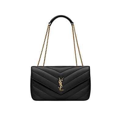 SAINT LAURENT-801439 생 로랑 블랙 마틀라세 램스킨 loulou 미디엄백