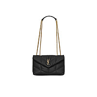 SAINT LAURENT-759337 생 로랑 블랙 양가죽 puffer 토이