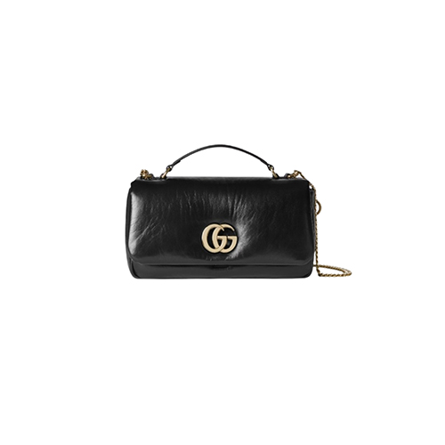 GUCCI-806016 1000 구찌 블랙 패딩 가죽 GG 밀라노 스몰 탑 핸들백