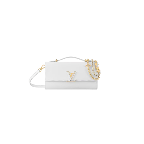 LOUIS VUITTON-M12265 루이비통 화이트 송아지 가죽 월릿 온 체인 카퓌신