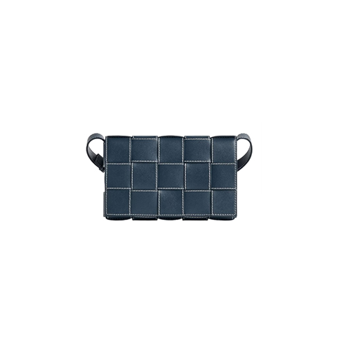 BOTTEGA VENETA-758105 보테가 베네타 블루 스티치 디테일 미디엄 카세트 백