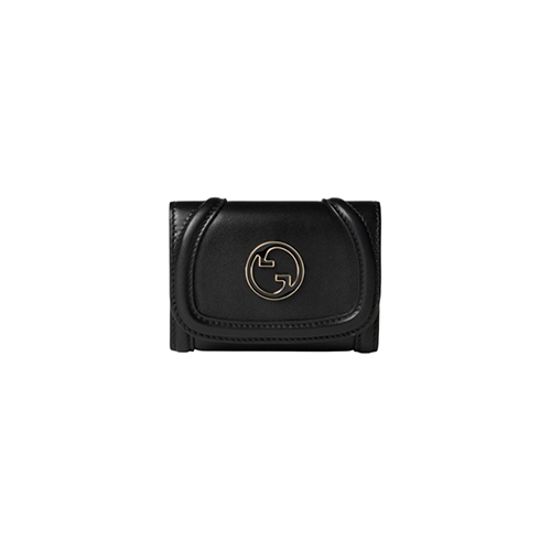 GUCCI-818795 1000 구찌 블랙 가죽 구찌 블론디 카드 케이스