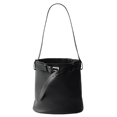PRADA-1BE085 프라다 화이트 가죽 프라다 버클 버킷 백