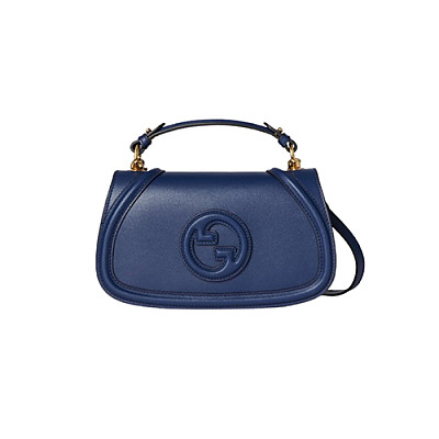GUCCI-815714 4730 구찌 블루 가죽 구찌 블론디 스몰 탑 핸들백