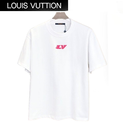 LOUIS VUITTON-051710 루이비통 화이트 아플리케 장식 티셔츠 남여공용