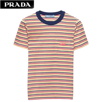 PRADA-06041 프라다 블루 스트라이프 티셔츠 여성용