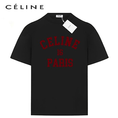 CELINE-06096 셀린느 화이트 프린트 장식 티셔츠 남여공용