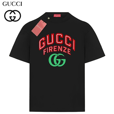 GUCCI-06098 구찌 화이트 프린트 장식 티셔츠 남여공용