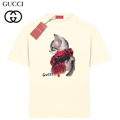 GUCCI-06099 구찌 블랙 프린트 장식 티셔츠 남여공용