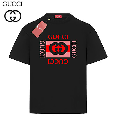 GUCCI-06091 구찌 화이트 프린트 장식 티셔츠 남여공용