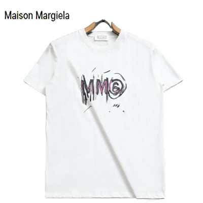 Maison Margiela-060910 메종 블랙 프린트 장식 티셔츠 남여공용