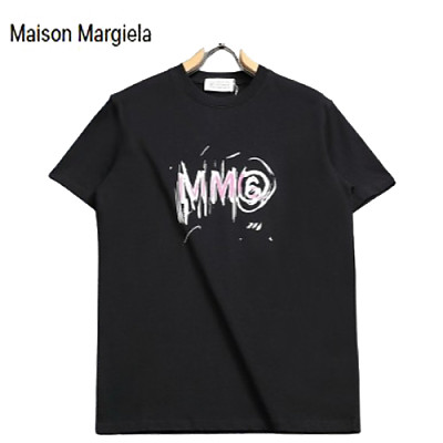 Maison Margiela-06099 메종 화이트 프린트 장식 티셔츠 남여공용