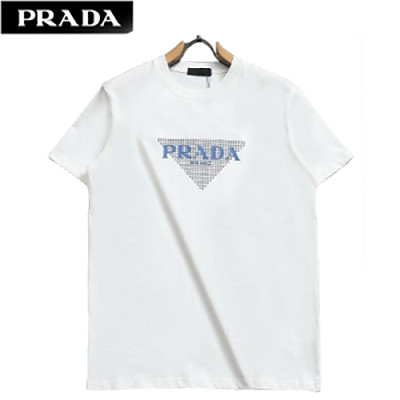 PRADA-060914 프라다 블랙 프린트 장식 티셔츠 남여공용