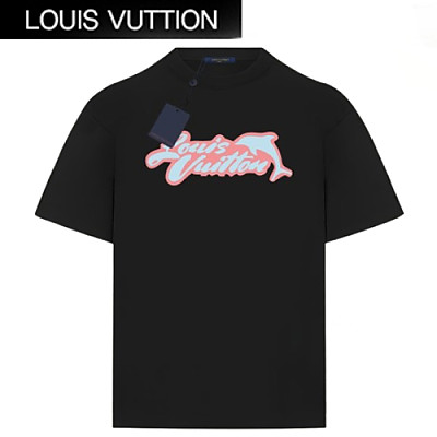 LOUIS VUITTON-06094 루이비통 화이트 프린트 장식 티셔츠 남여공용