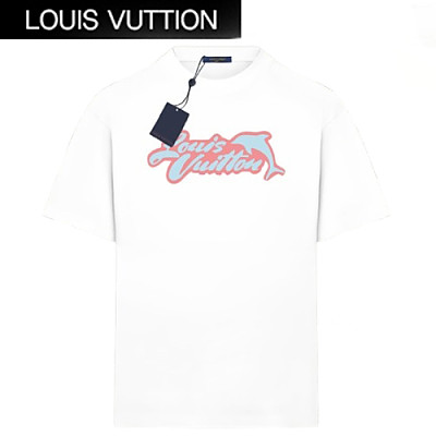 LOUIS VUITTON-06093 루이비통 블랙 프린트 장식 티셔츠 남여공용