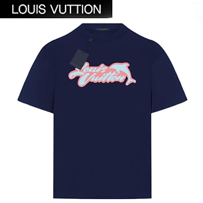 LOUIS VUITTON-06093 루이비통 블랙 프린트 장식 티셔츠 남여공용